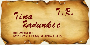 Tina Radunkić vizit kartica